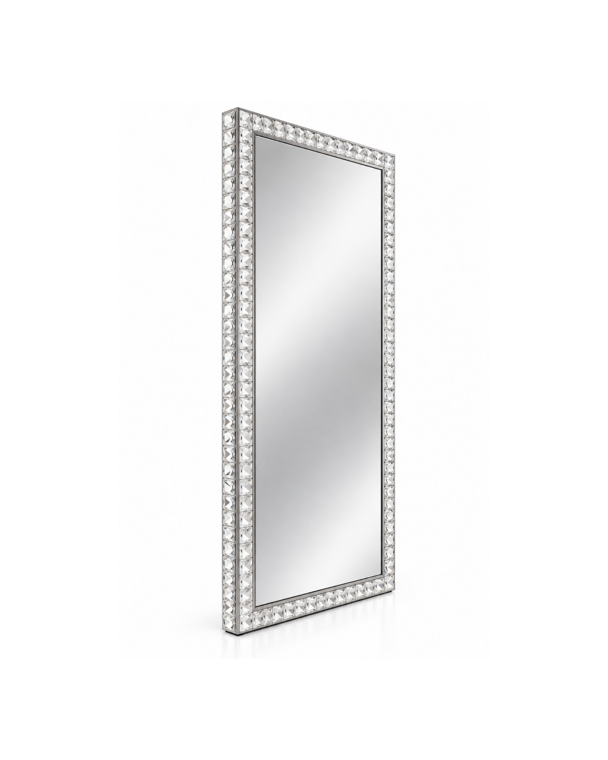 Grand miroir Cristalline à cadre en cristaux vu de trois quarts